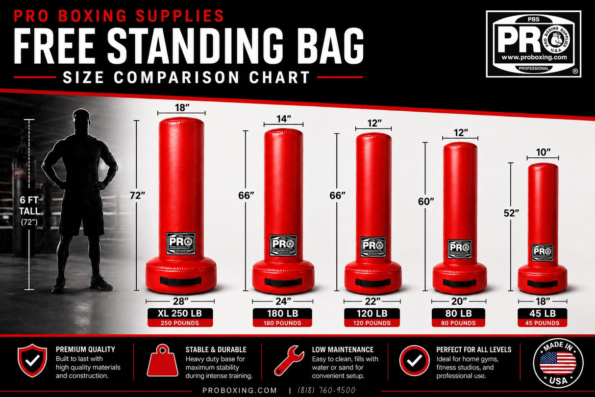 ProBoxing® 45 LBS Free Standing Bag - White