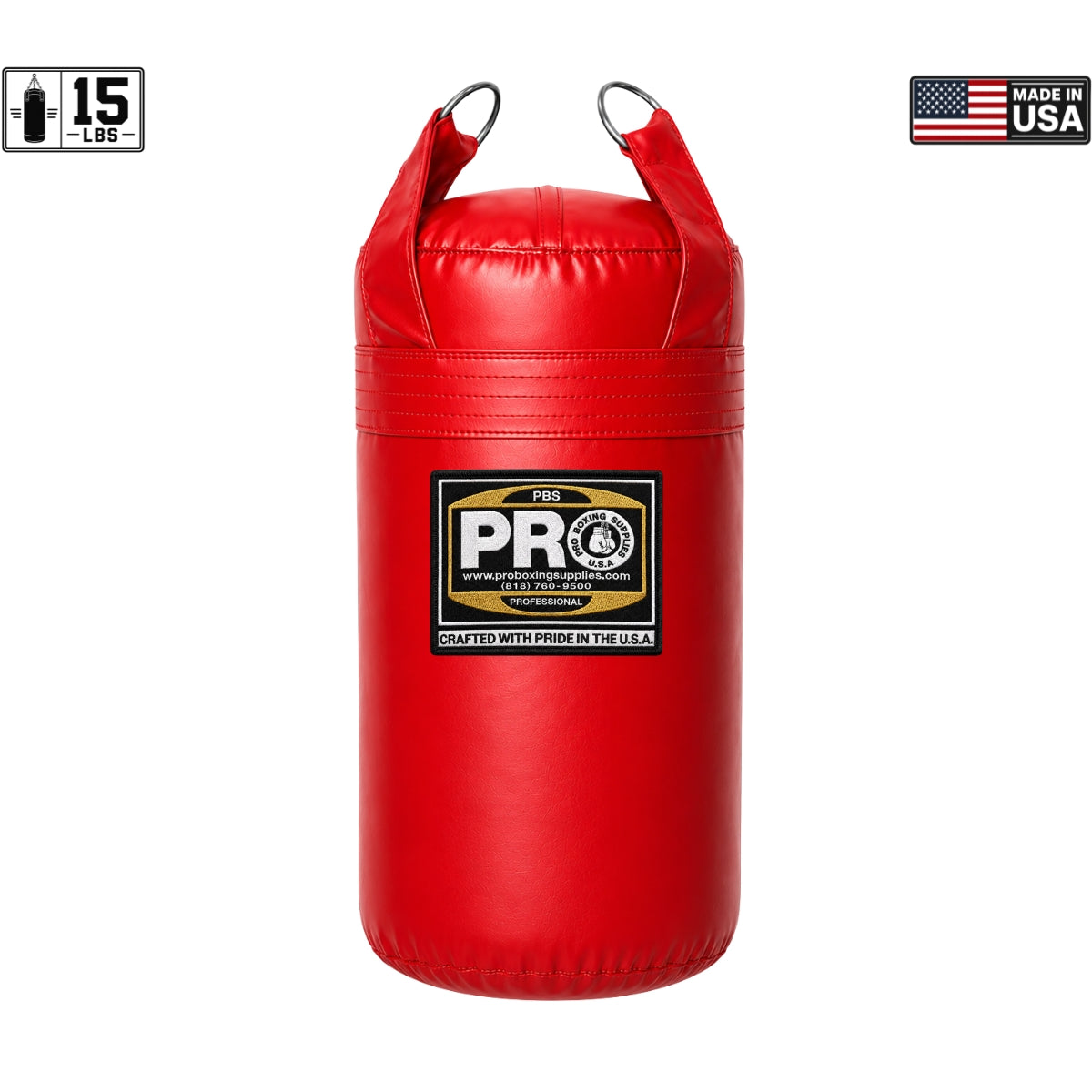 ProBoxing® 15 LBS Heavy Punching Bag - Black