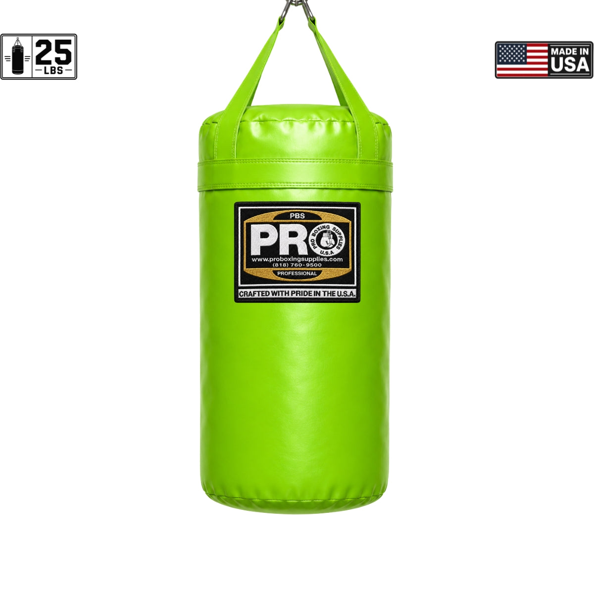 ProBoxing® 25 LBS Heavy Punching Bag - Lime Green