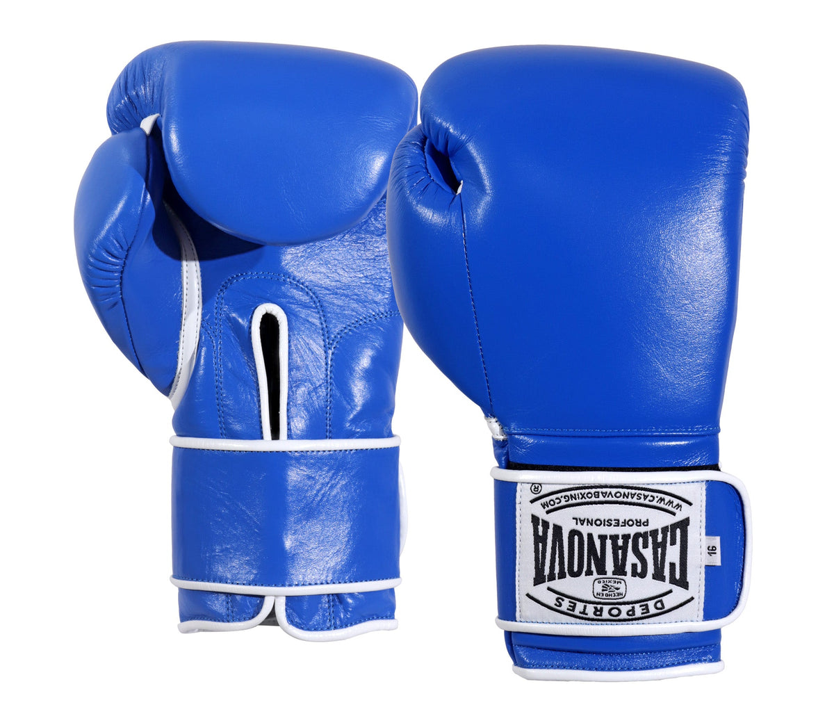 (NEW) Casanova® Boxing Professional Hook & Loop Boxing Gloves - Blue