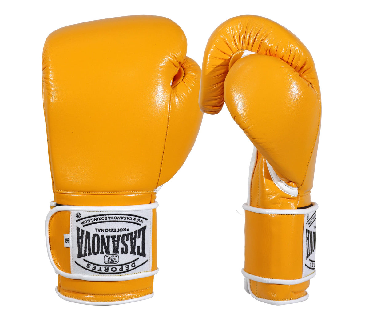 (NEW) Casanova® Boxing Professional Hook & Loop Boxing Gloves - Yellow