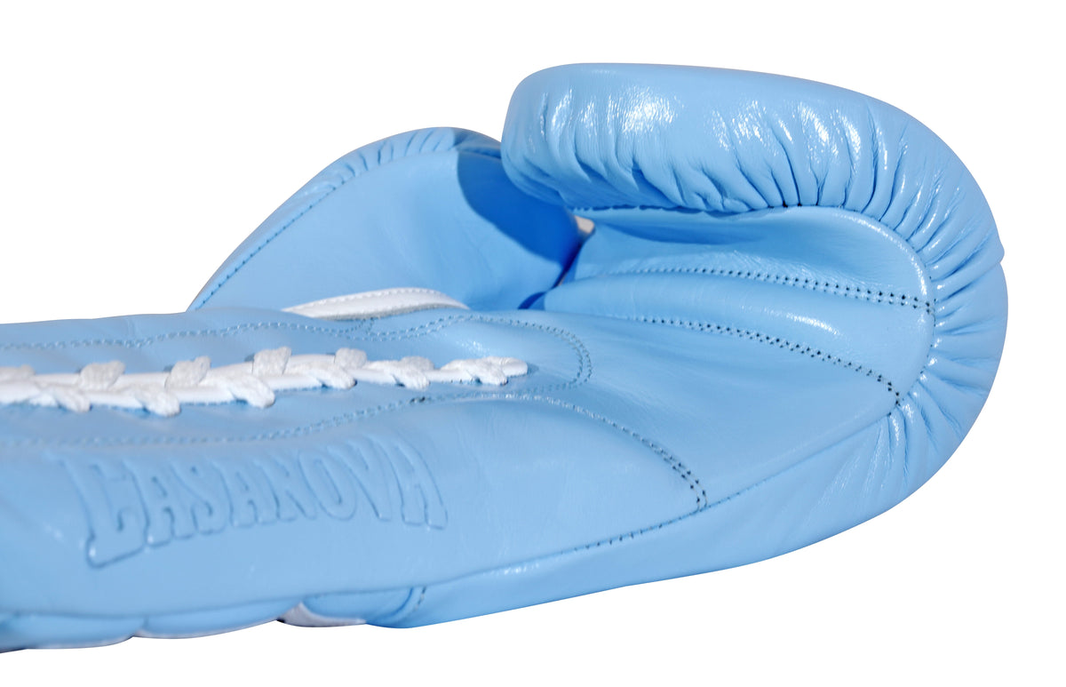 (NEW) Casanova® Boxing Professional Lace-Up Boxing Gloves - Sky Blue