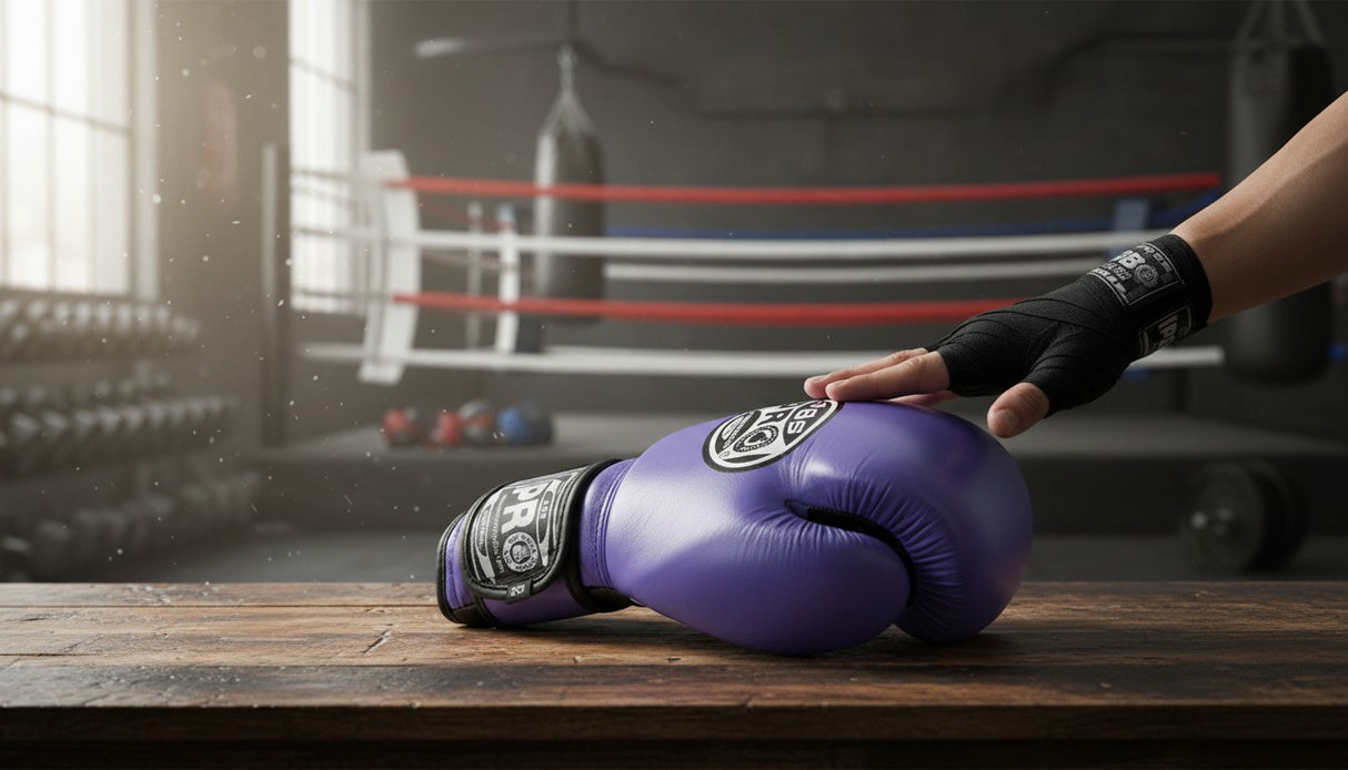 ProBoxing® Classic Leather Boxing Gloves - Training Gloves - Purple