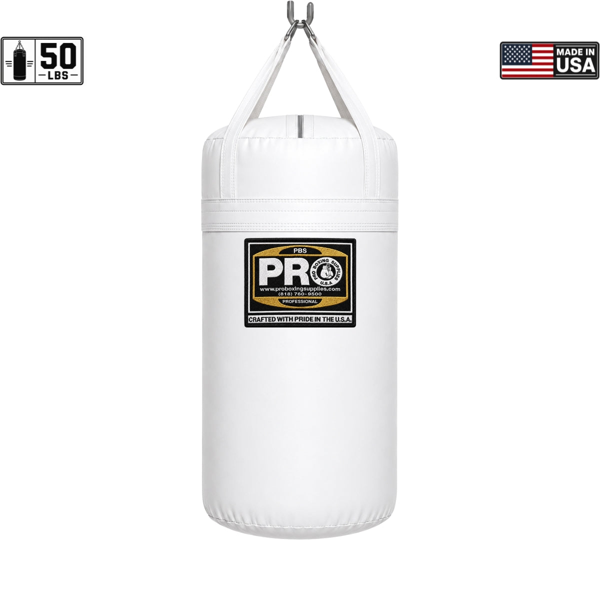 ProBoxing® 50 lbs Heavy Punching Bag - White