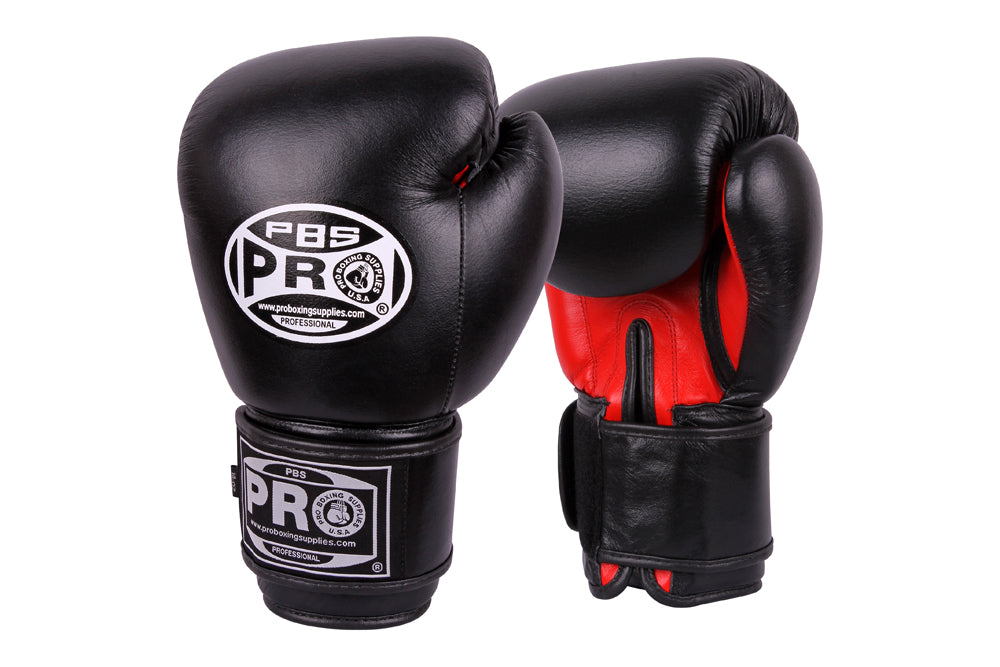 ProBoxing® Leather Thai Gloves - Black/Red