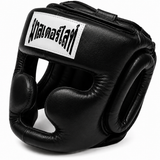 Thaismai Boxing Head Gear Cheek & Chin - Leather (Black)