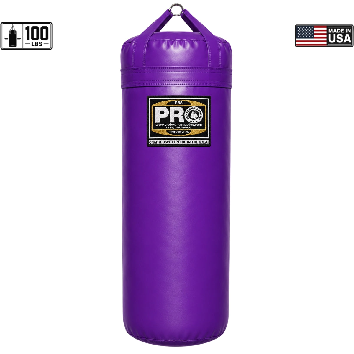 ProBoxing® 100 lbs Heavy Punching Bag - Grey