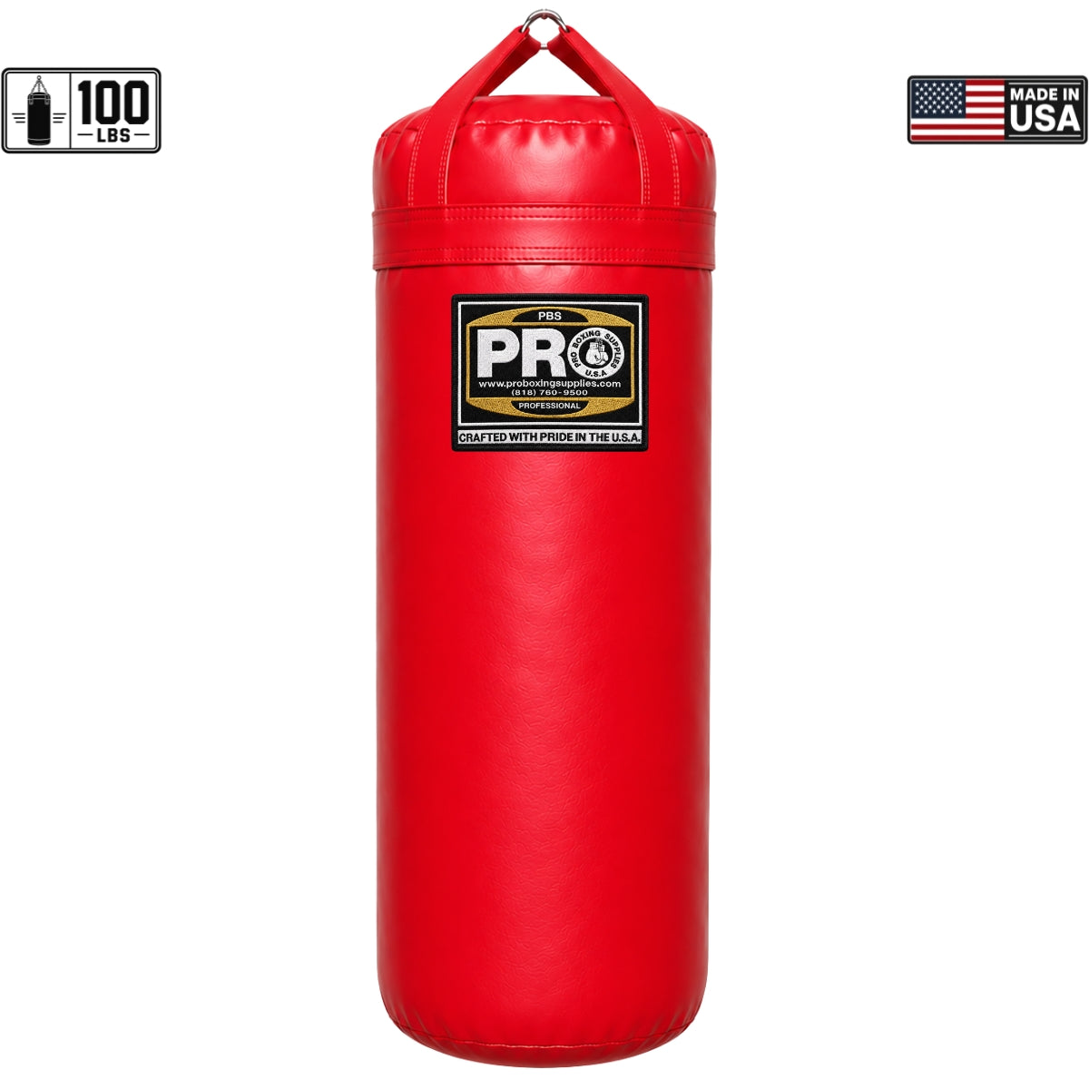 ProBoxing® 100 LBS Heavy Punching Bag - White