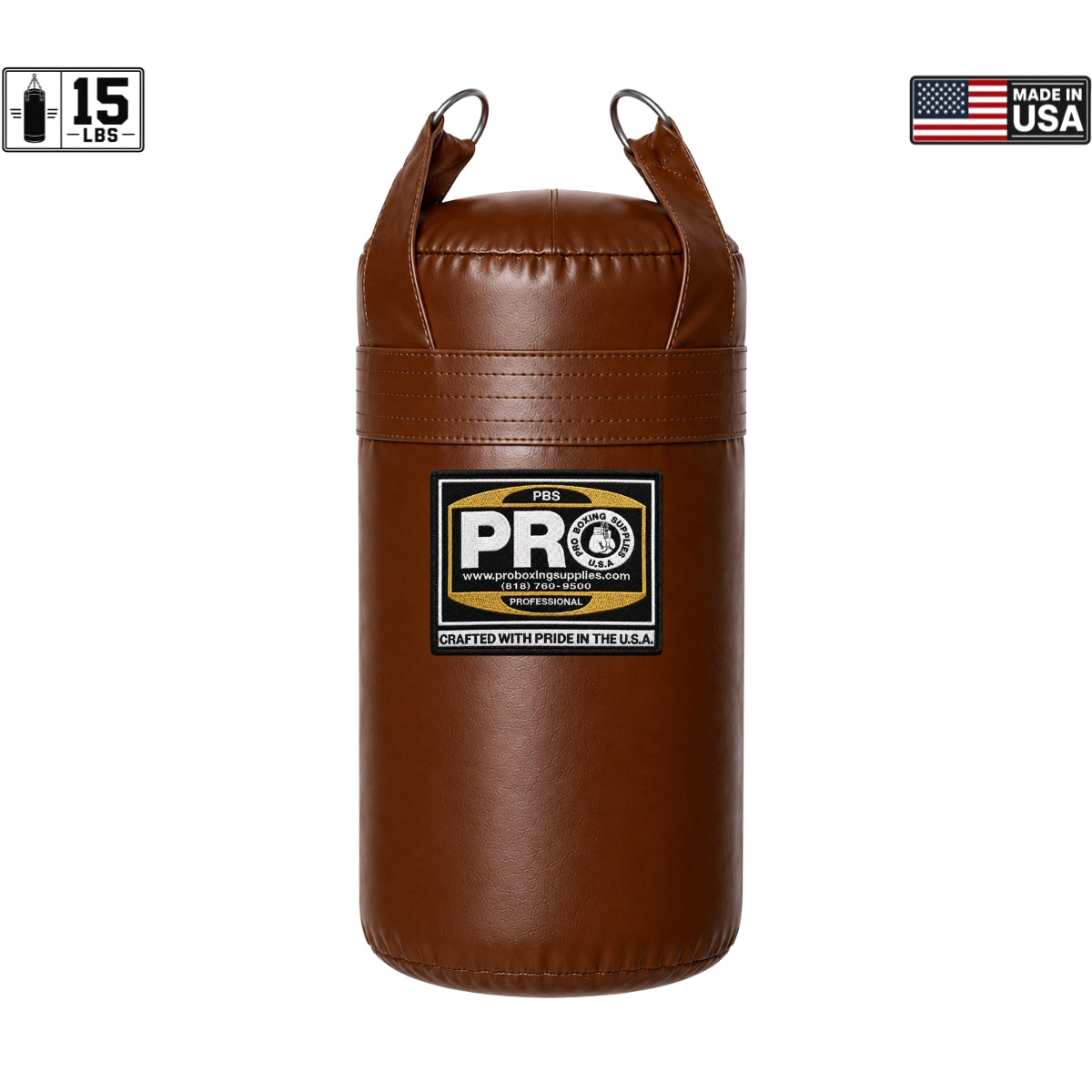 ProBoxing® 15 LBS Heavy Punching Bag - Black