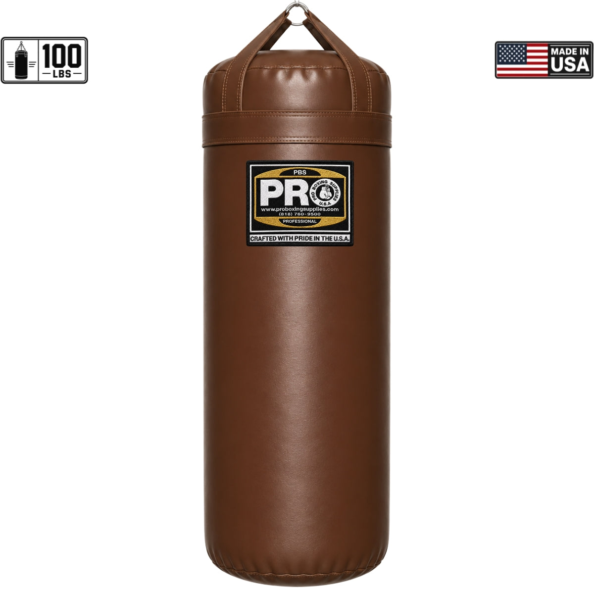 ProBoxing® 100 lbs Heavy Punching Bag - Grey