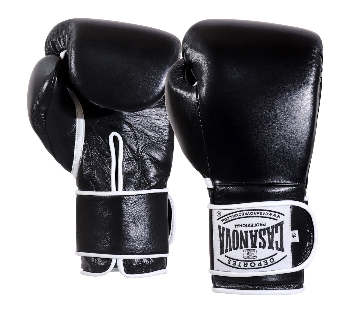 (NEW) Casanova® Boxing Professional Hook & Loop Boxing Gloves - Black