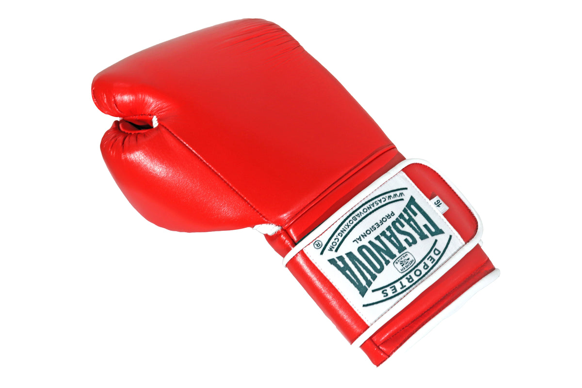 (NEW) Casanova® Boxing Professional Hook & Loop Boxing Gloves - Red