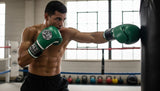 ProBoxing® Classic Leather Boxing Gloves - Training Gloves - Green & Black