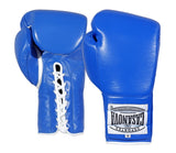 (NEW) Casanova® Boxing Professional Lace-Up Boxing Gloves - Blue