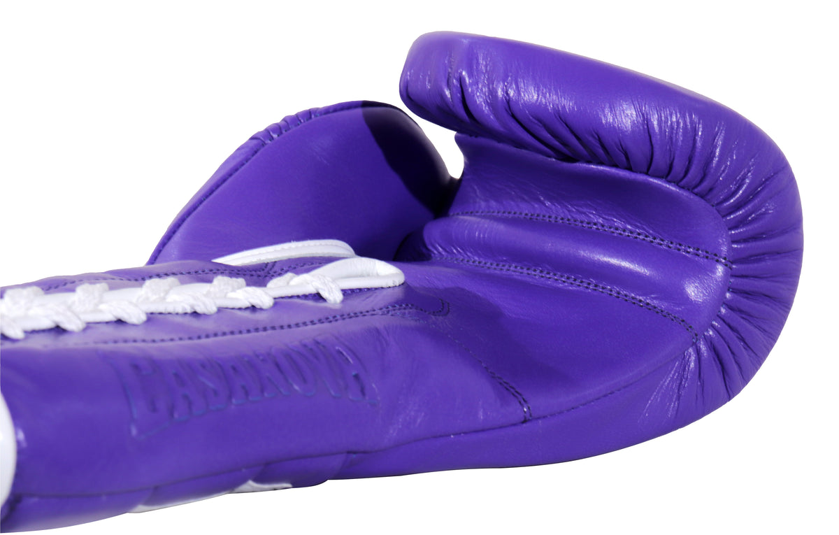 (NEW) Casanova® Boxing Professional Lace-Up Boxing Gloves - Purple