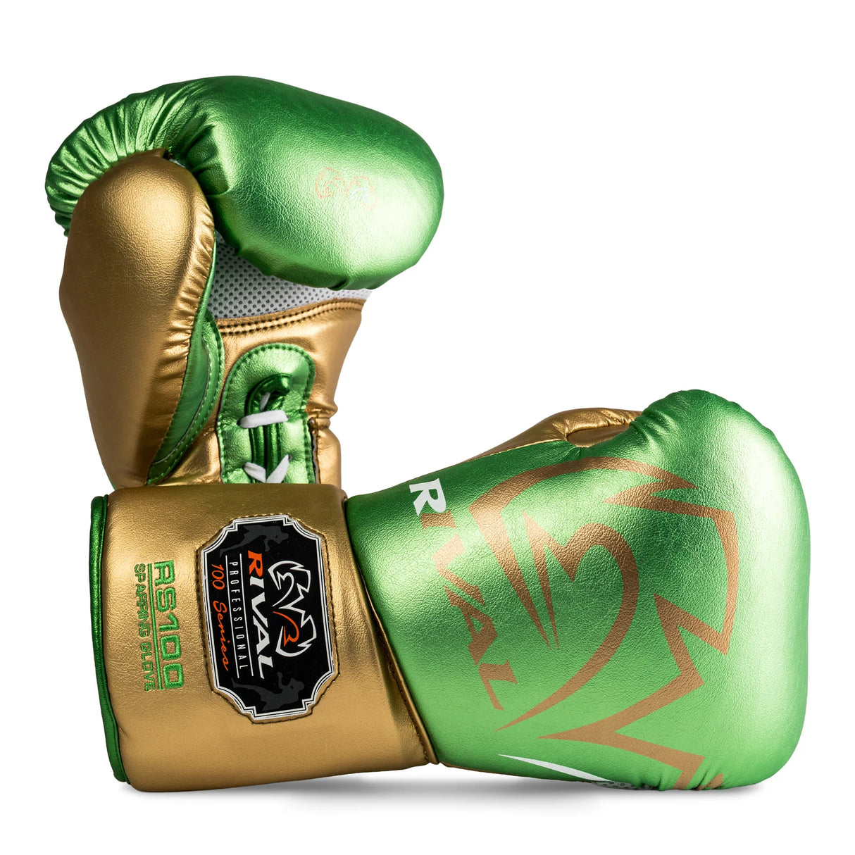 RS100 Professional Sparring Gloves - Green & Gold