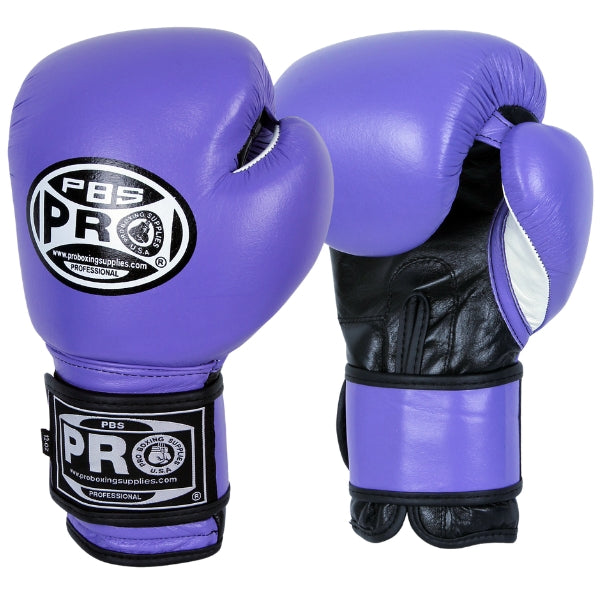 ProBoxing® Classic Leather Boxing Gloves - Training Gloves - Purple