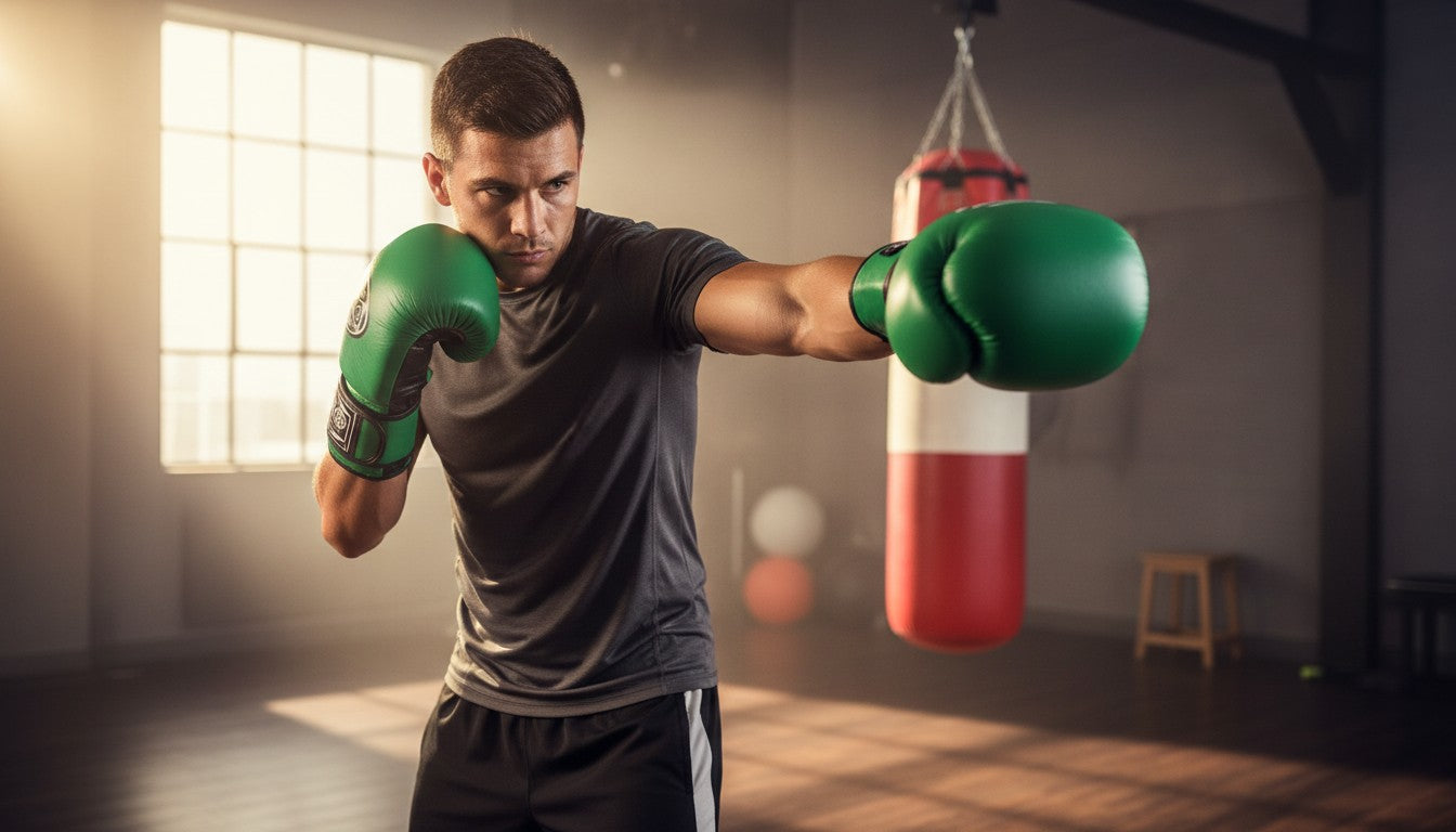 ProBoxing® Classic Leather Boxing Gloves - Training Gloves - Green