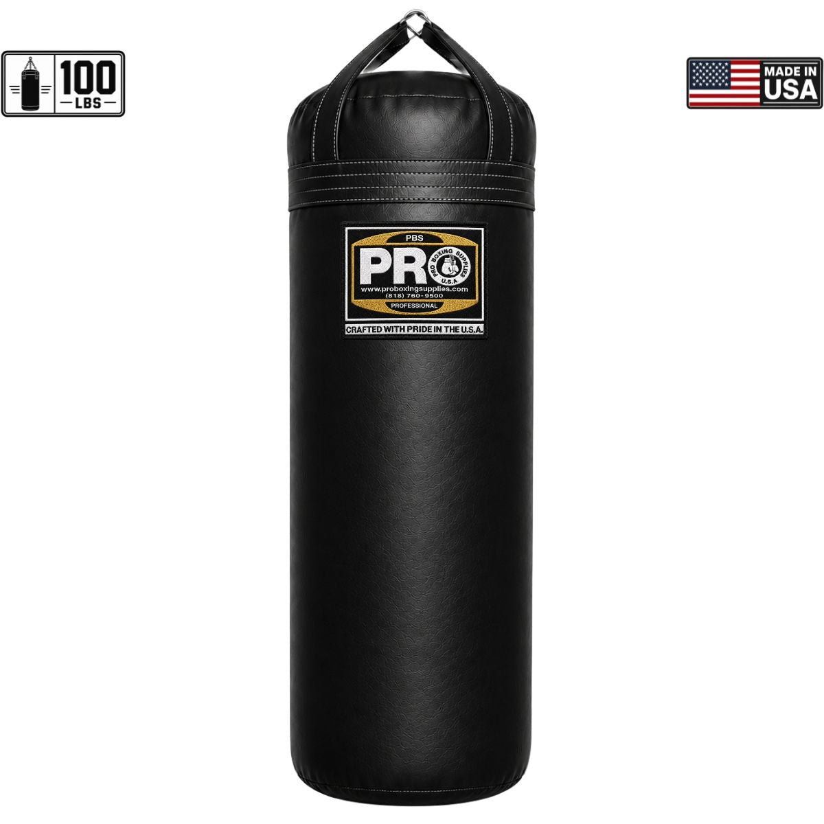 ProBoxing® 100 LBS Heavy Punching Bag - Black