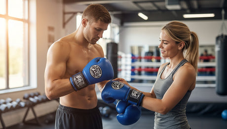 ProBoxing® Classic Leather Boxing Gloves - Training Gloves - Blue