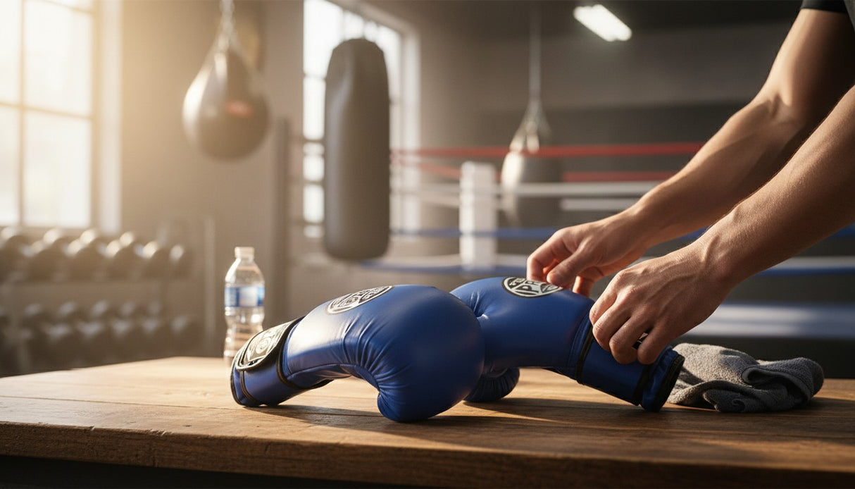ProBoxing® Classic Leather Boxing Gloves - Training Gloves - Blue
