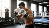 ProBoxing® Classic Leather Boxing Gloves - Training Gloves - White & Red