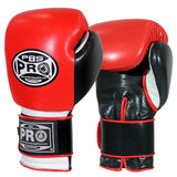 ProBoxing® Classic Leather Boxing Gloves - Training Gloves - Red & Black