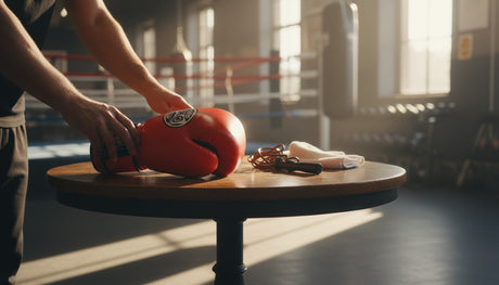 ProBoxing® Classic Leather Boxing Gloves - Training Gloves - Red & Black