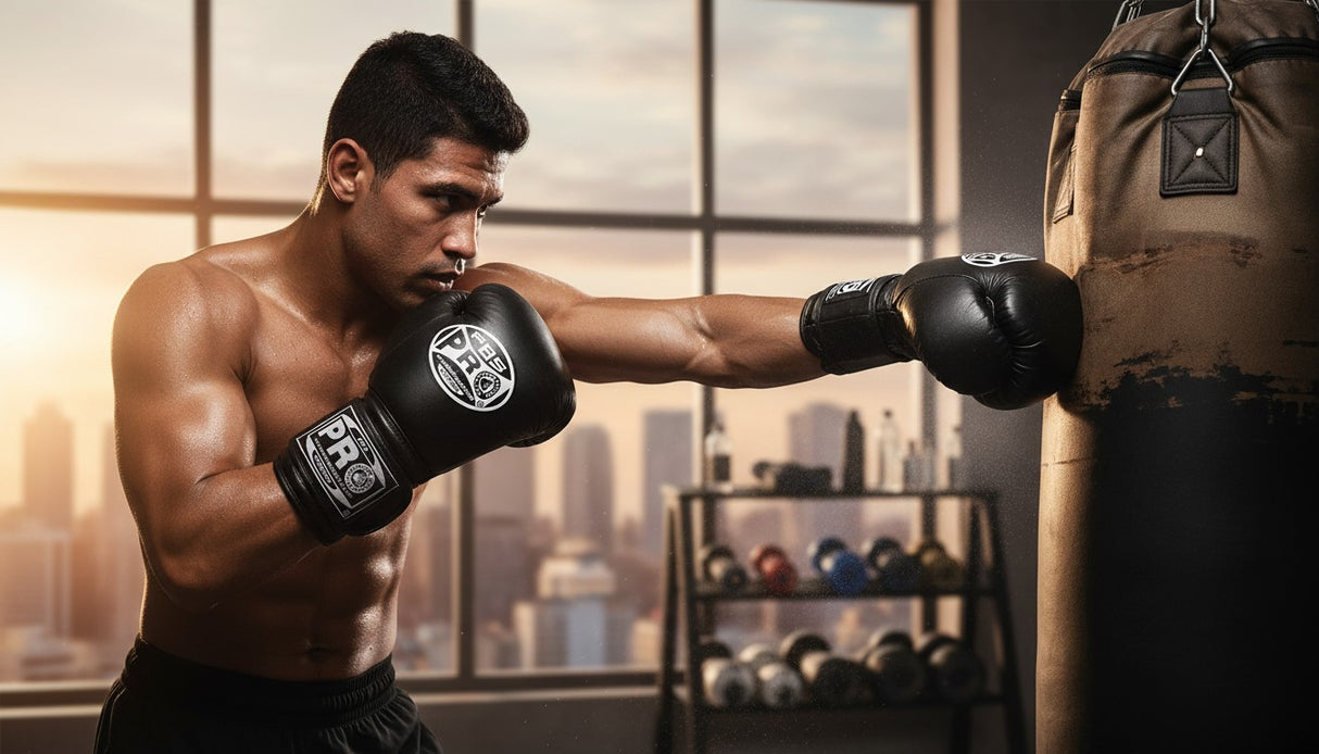 ProBoxing® Classic Leather Boxing Gloves - Training Gloves - Black