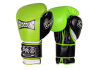 ProBoxing® Series Gel Hook and Loop Gloves - Neon Green/White/Black