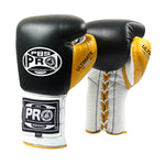 ProBoxing® Ultimate Lace-Up Boxing Gloves – Black/Yellow