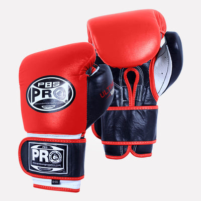 Pro Boxing® Ultimate Hook and Loop Boxing Gloves – Red/Black