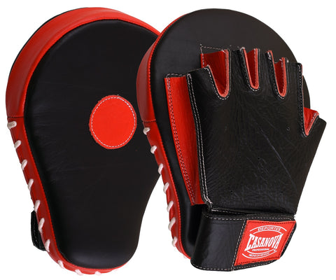 Casanova Boxing® Professional Fingerless Focus Mitt - Black/Red