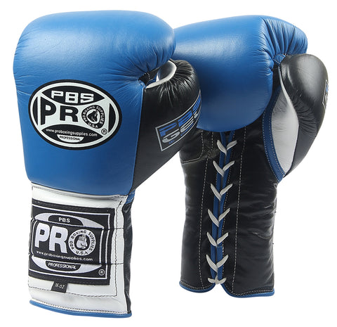 ProBoxing® Series Gel Lace Gloves -  Blue/Black with Black Thumb