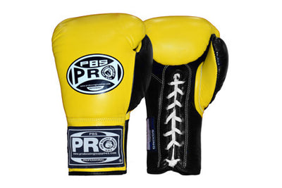 Pro Boxing® Official Pro Fight Gloves - Black/Yellow