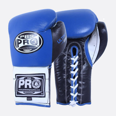 Pro Boxing® Ultimate Lace-Up Boxing Gloves – Blue/Black