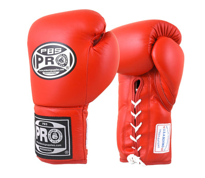 Pro Boxing® Amateur Competition Lace Up Gloves - Red