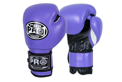 Pro Boxing® Classic Leather Training Gloves - Purple